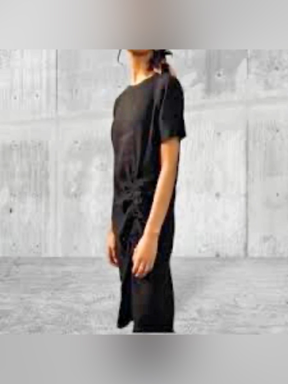 Stateside linen midi dress in Black Large (B7)